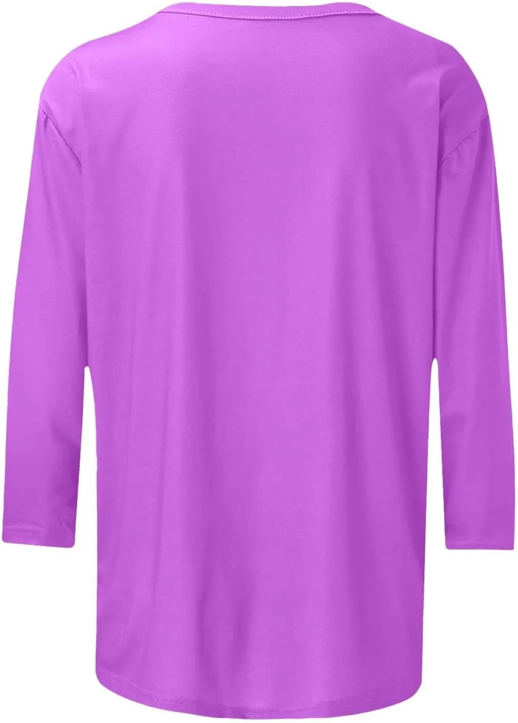 SHAOBGE 3/4 Sleeve Tops for Women's Solid Color Round Neck Slim Seven Point Sleeve T Shirt Top Women's Active