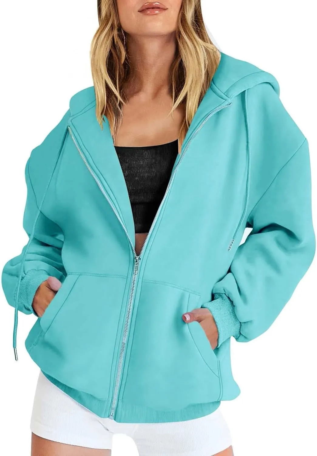 SHAOBGE Fall Oversized Hoodies Sweats for Women 2024 Casual Sports Long Sleeve Sweatshirts Pullover Fleece Y2k Hooded Sweater