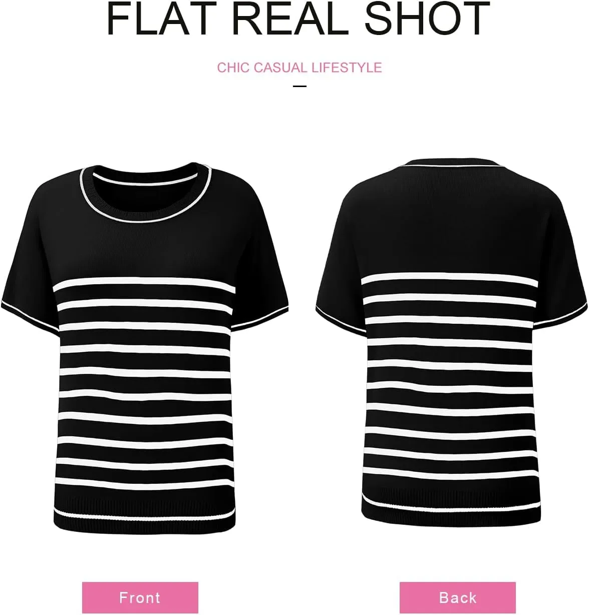 SHEWIN Womens Tops Trendy Casual Short Sleeve Shirts Crewneck Lightweight Knit Sweater Top