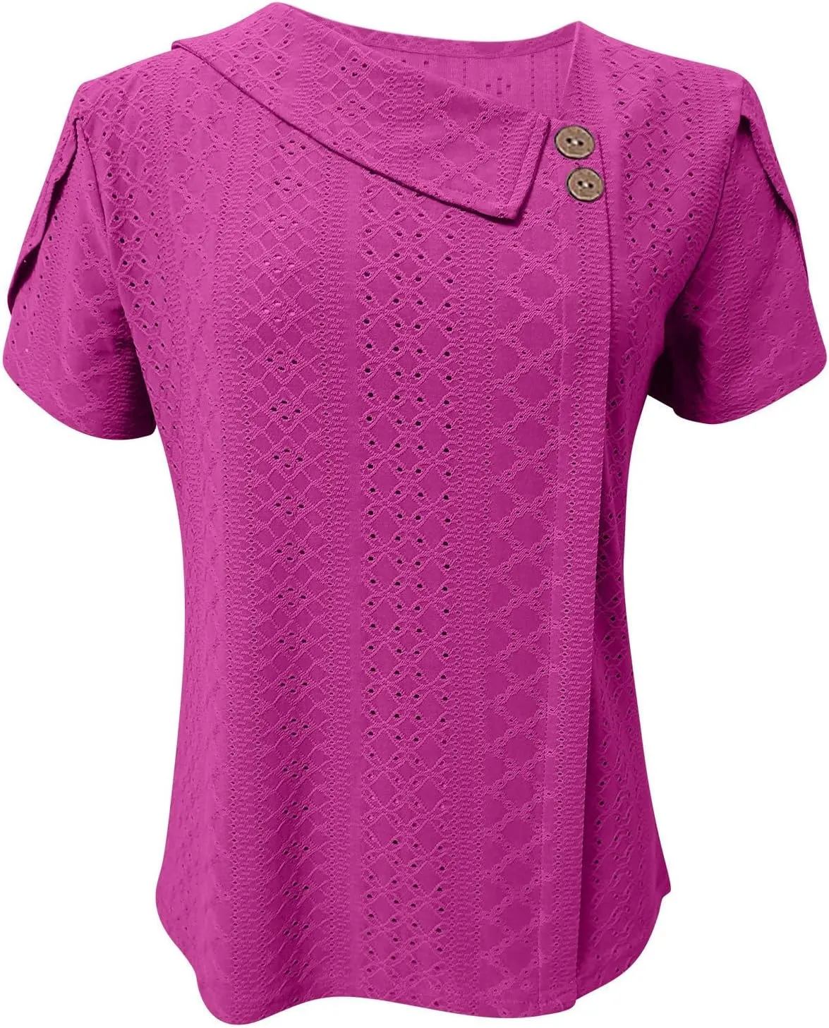 Shirts for Women Trendy Summer 2024 Petal Short Sleeve v Neck Petite Tops Cute Lace Eyelet Blouses Dressy Casual