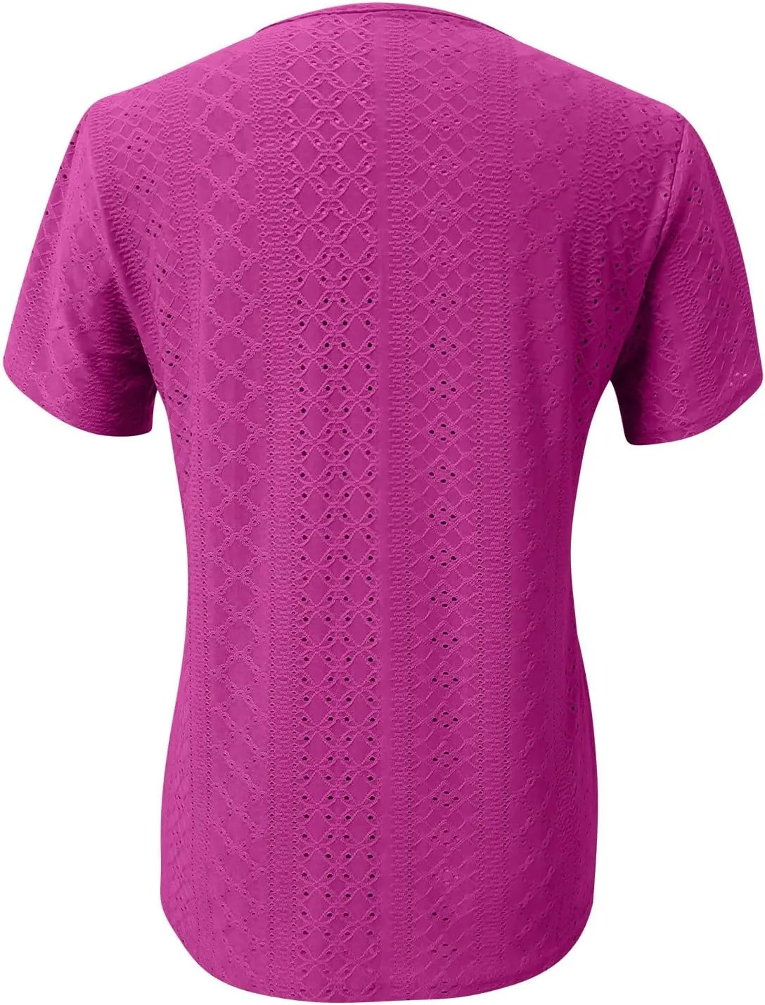 Shirts for Women Trendy Summer 2024 Petal Short Sleeve v Neck Petite Tops Cute Lace Eyelet Blouses Dressy Casual