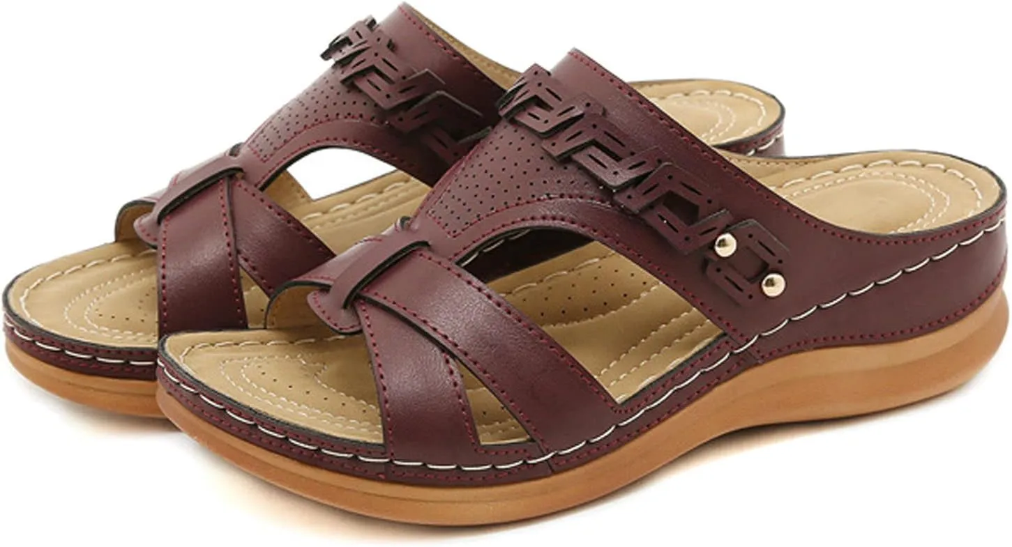 Shoes for Bunions and Wide Feet Women Sandalias Para Mujer Elegantes En Rojo White Sandals Women Comfort Arch Supports for Plantar Fasciitis Womens Orthopedic Shoes Slip On Heels for Women Dressy