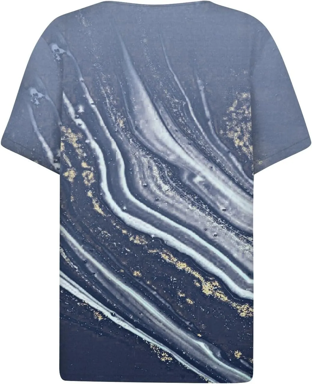 Short Sleeve Shirts for Women Oversized V-Neck Shirt Top Trendy Casual T Shirt Button Down Loose Printed Pullover