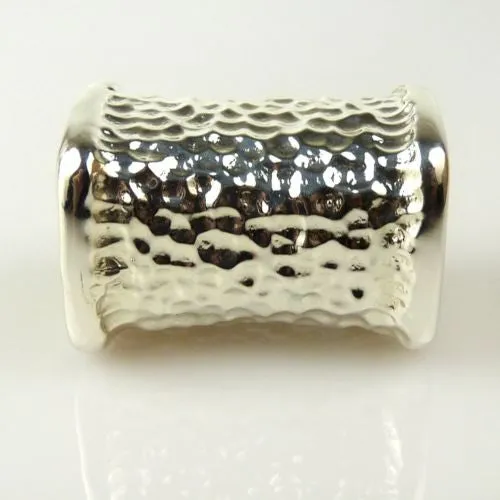 Simon Sebbag Hammered Squared Sterling Silver Slide Bead 209 for Leather Necklace