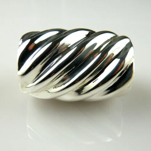 Simon Sebbag Ridged Sterling Silver Slide Bead 204 for Leather Necklace