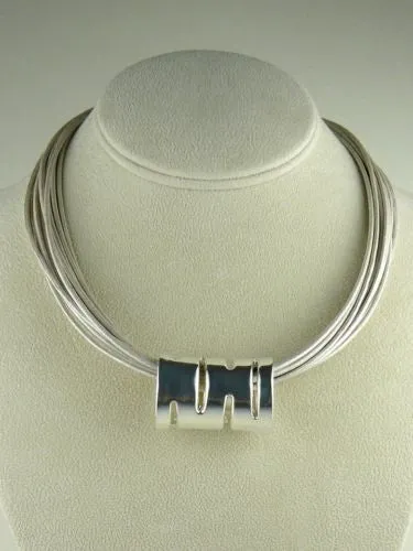 Simon Sebbag Sterling Silver Smooth Tube Slide Bead 54 for Leather Necklace