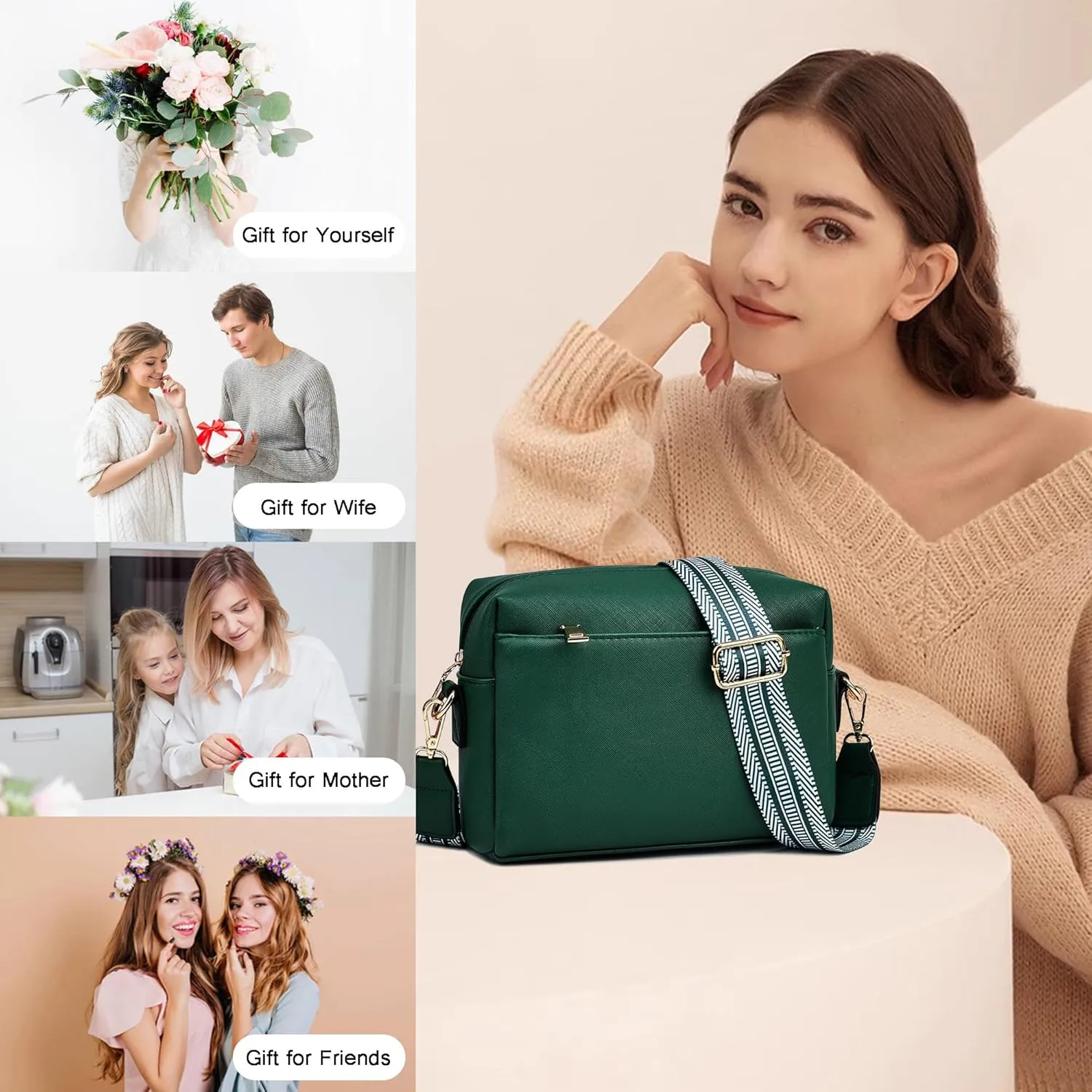 Small Crossbody Bags for Women Vegan Leather Purses Women's Shoulder Handbags Wallet Satchel Cross Body Purse