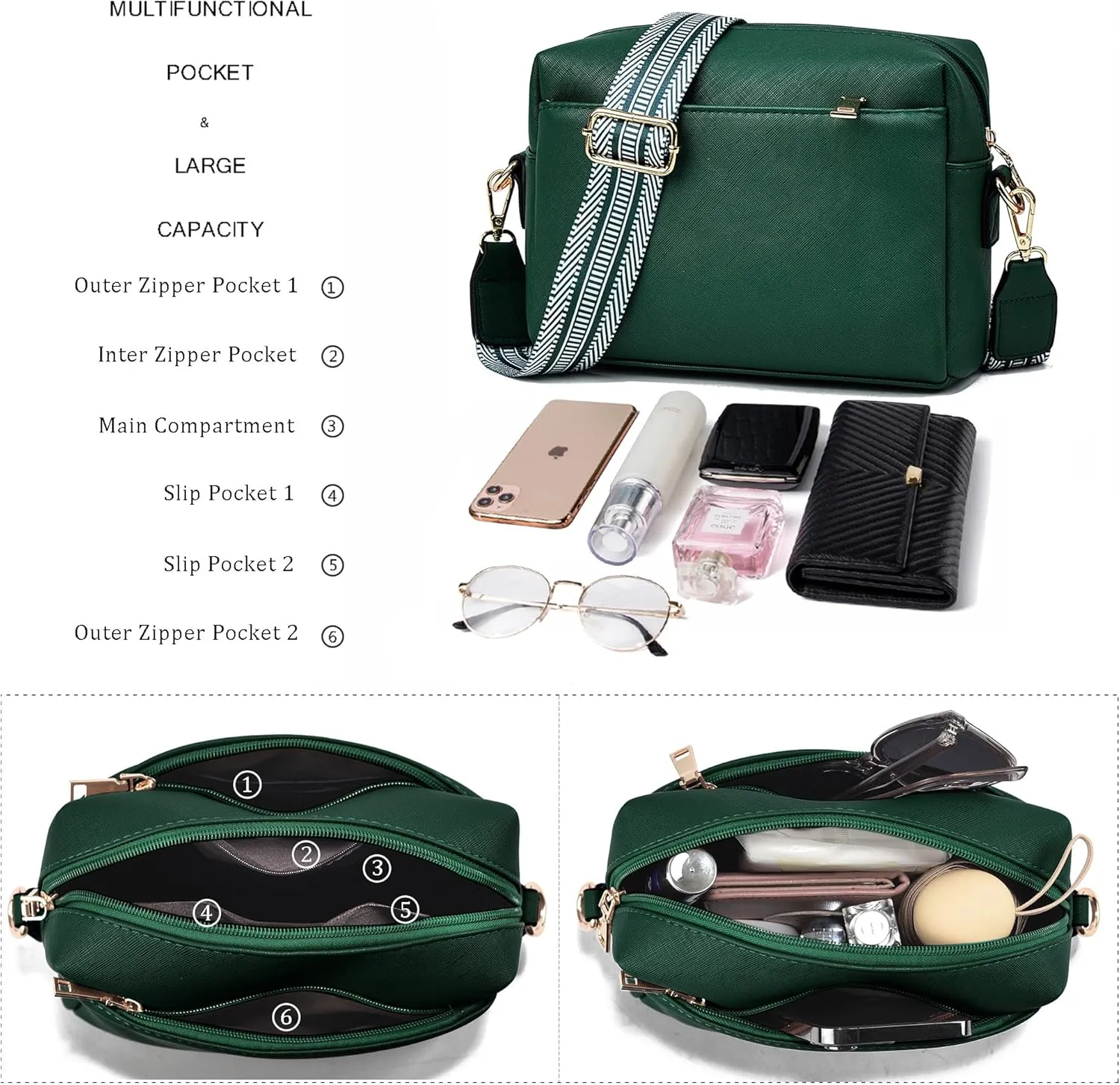 Small Crossbody Bags for Women Vegan Leather Purses Women's Shoulder Handbags Wallet Satchel Cross Body Purse