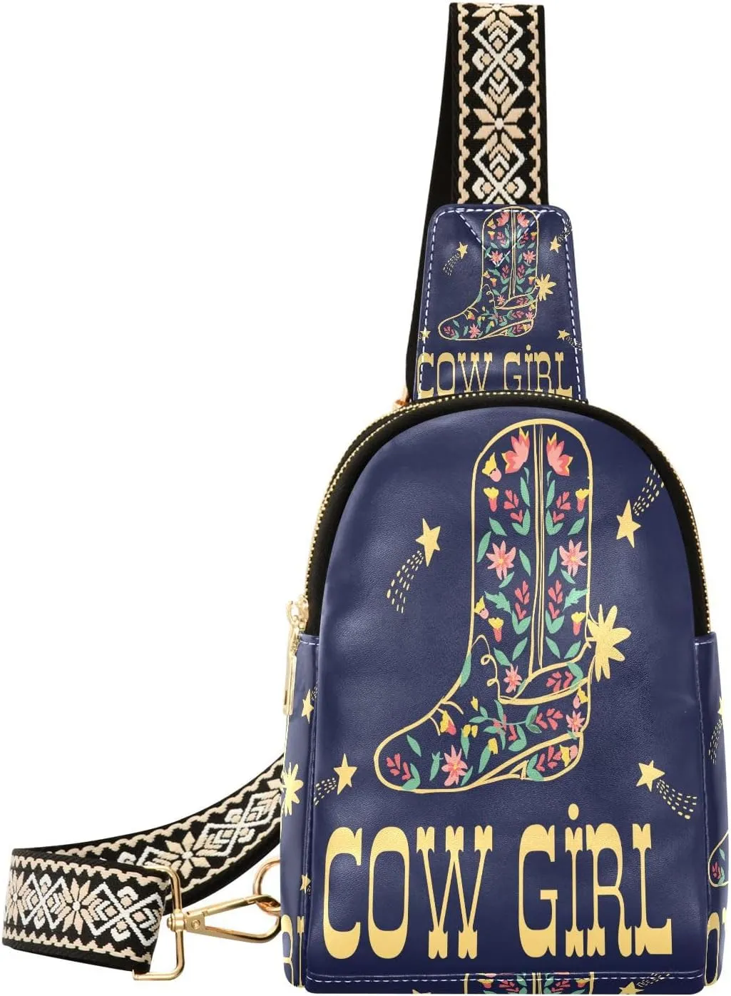 Small Sling Bag Fanny Packs Crossbody Bags for Women Cute Cowgirl Boot Leather Fashion Chest Bag Belt Bag for Women for Travel Sports Running Hiking