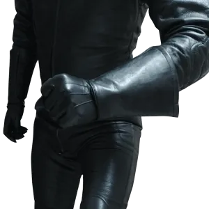 Soft Italian Leather Gloves Double Cuff Long Style
