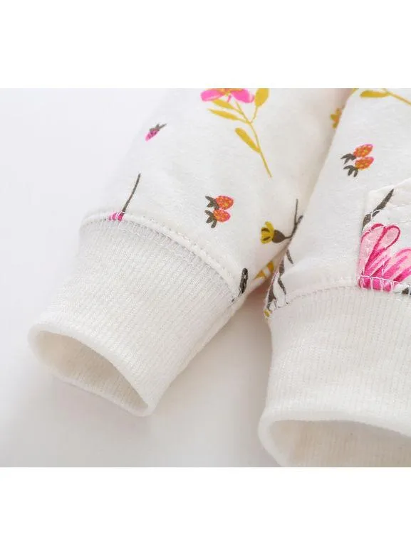 Spring Baby Girl Flower 2-Piece Outfits Hooded Jacket Pants