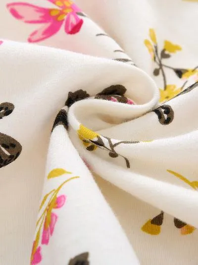 Spring Baby Girl Flower 2-Piece Outfits Hooded Jacket Pants