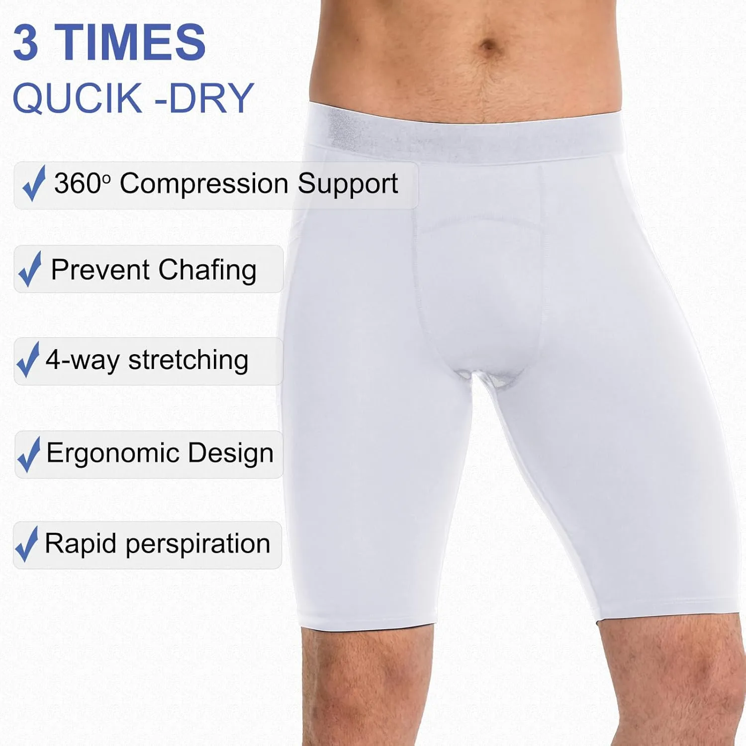 SPVISE Compression Shorts Men Spandex Sports Shorts Workout Running Gym Shorts Cool Dry Athletic Baselayer Underwear Pockets