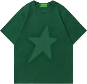 Star Shirt Y2k Oversized Graphic Tees for Men Unisex Vintage Streetwear Shirts