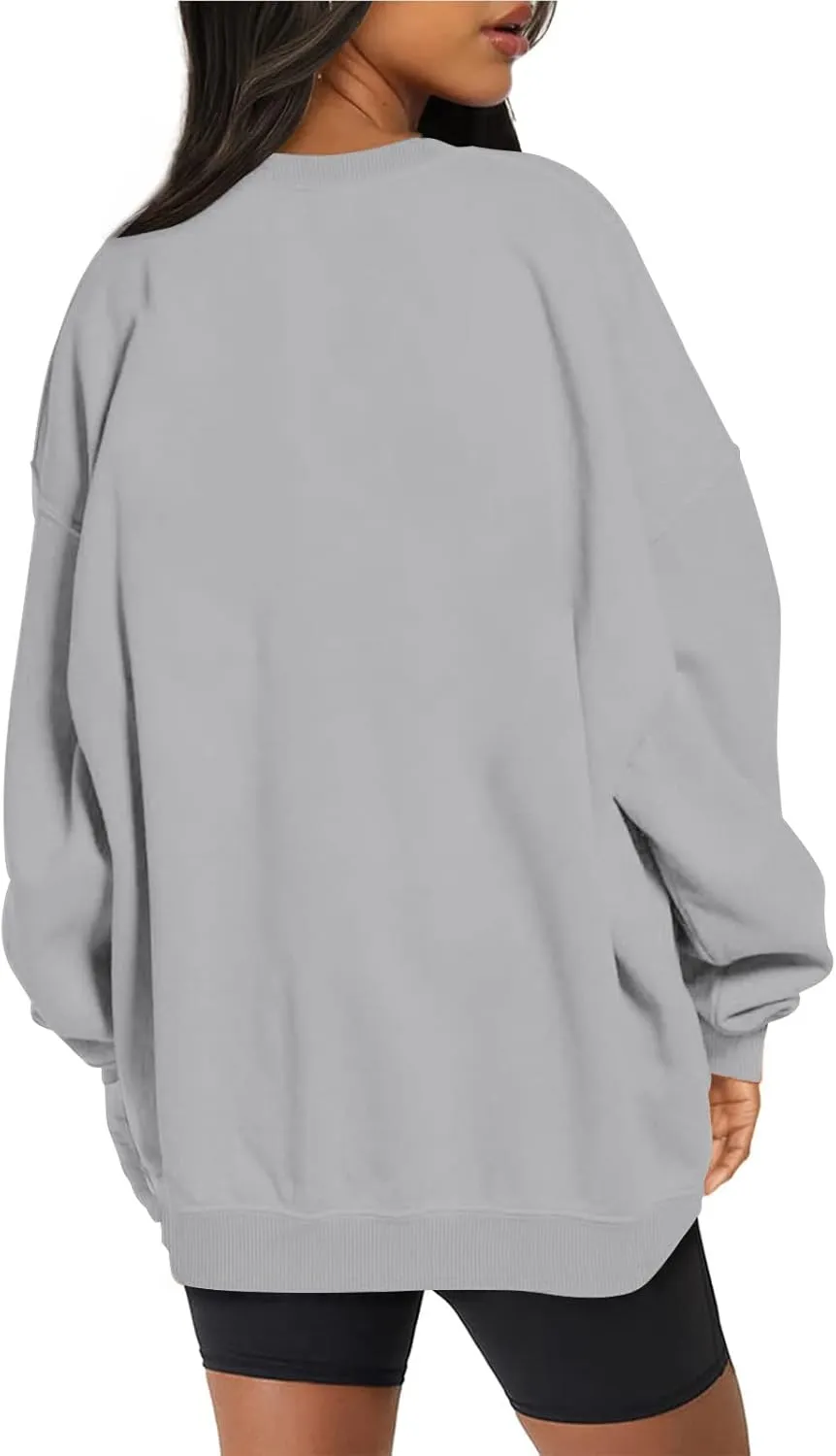 Stessotudo Oversized Sweatshirts for Women Crewneck Long Sleeve Baggy Boyfriend Tops Loose Fit Solid Casual Y2K Streetwear