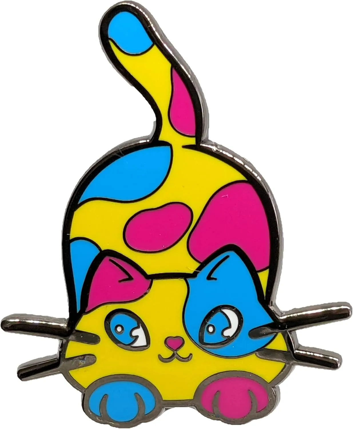 Subtle Pan Pin | Pan Pride Calico Cat Enamel Pin in Pansexual LGBT  Flag Colors | Chibi Neko Subtle Pride Jewelry