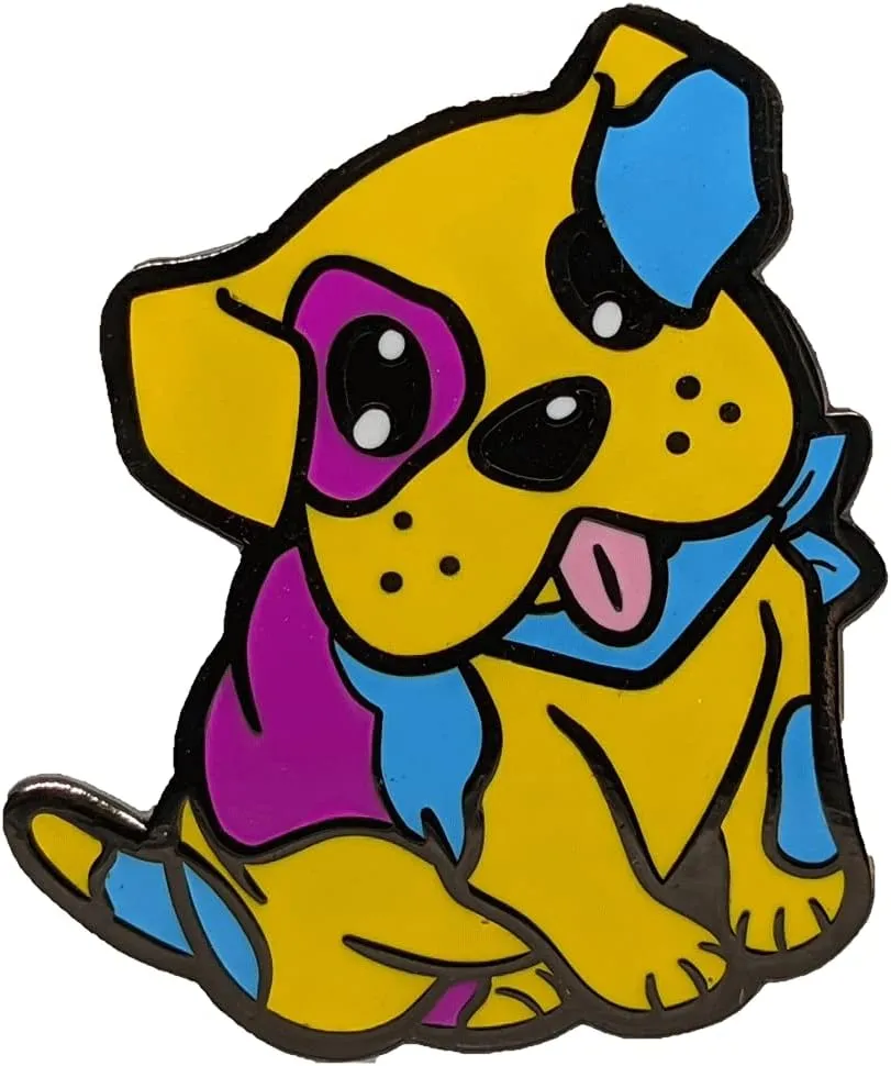 Subtle Pan Pride Dog Hard Enamel Pin in Pansexual LGBT  Flag Colors | Subtle Pride Jewelry