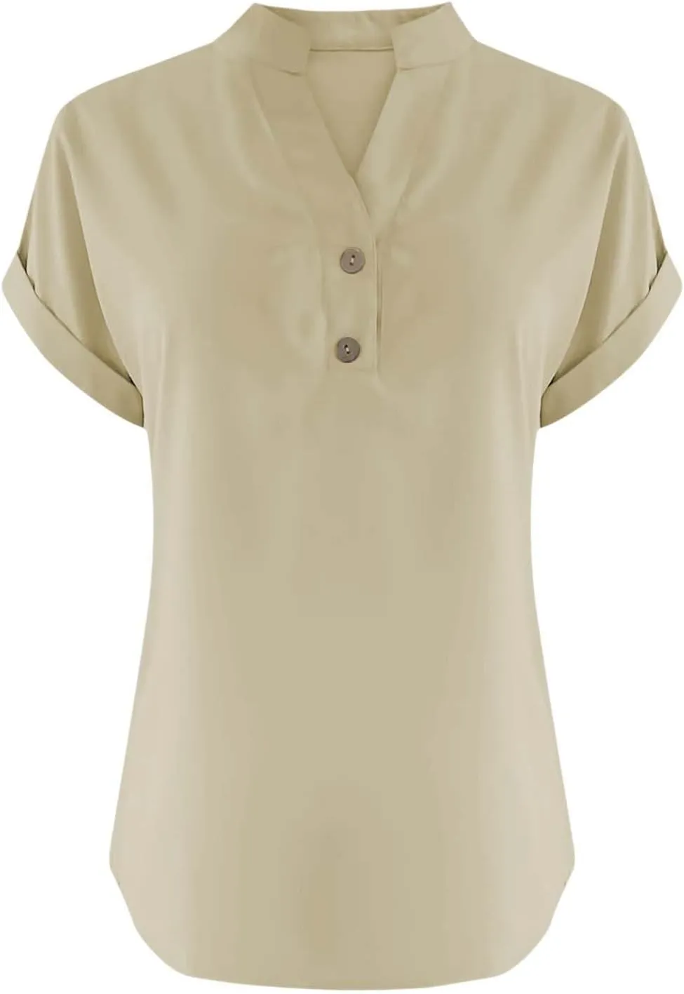 Summer Cotton Linen Shirts for Women 2025 Button Down Short Sleeve V Neck Shirts Solid Color Comfy Blouses Tunic Tops