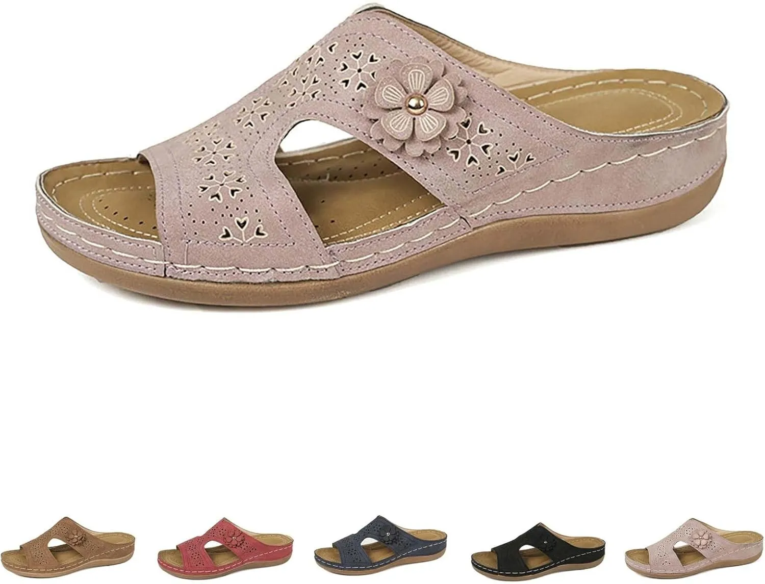 Summer Sandals for Women Comfortable Arch Support Breathable Open Toe Beach Shoes Dressy Platform Wedge Sandals