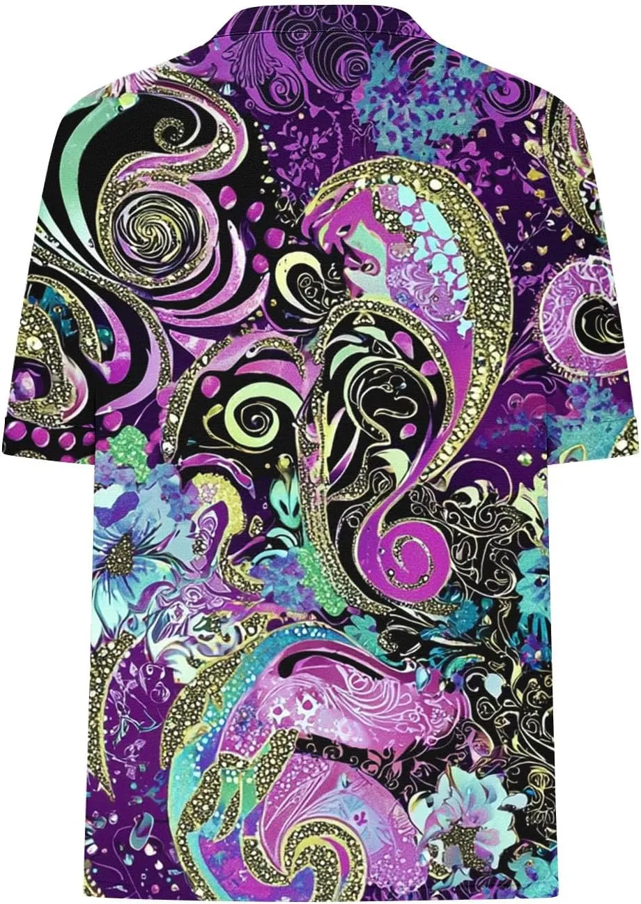 Summer Tops for Women 2025 Boho Short Sleeve V Neck Tunic Shirts Dressy Casual Floral Blouse Trendy Vacation Outfits