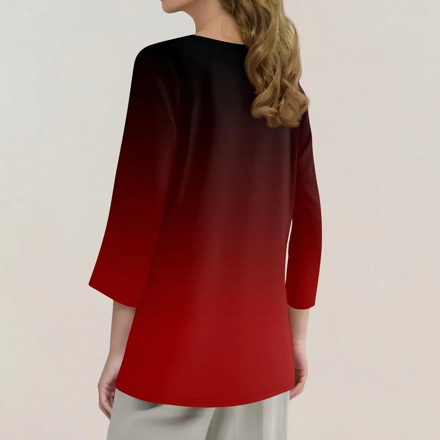 Summer Tops for Women 2025 Trendy 3/4 Sleeve Basic V Neck Tunic T Shirts Loose Blouse Dressy Casual Work Office Wear
