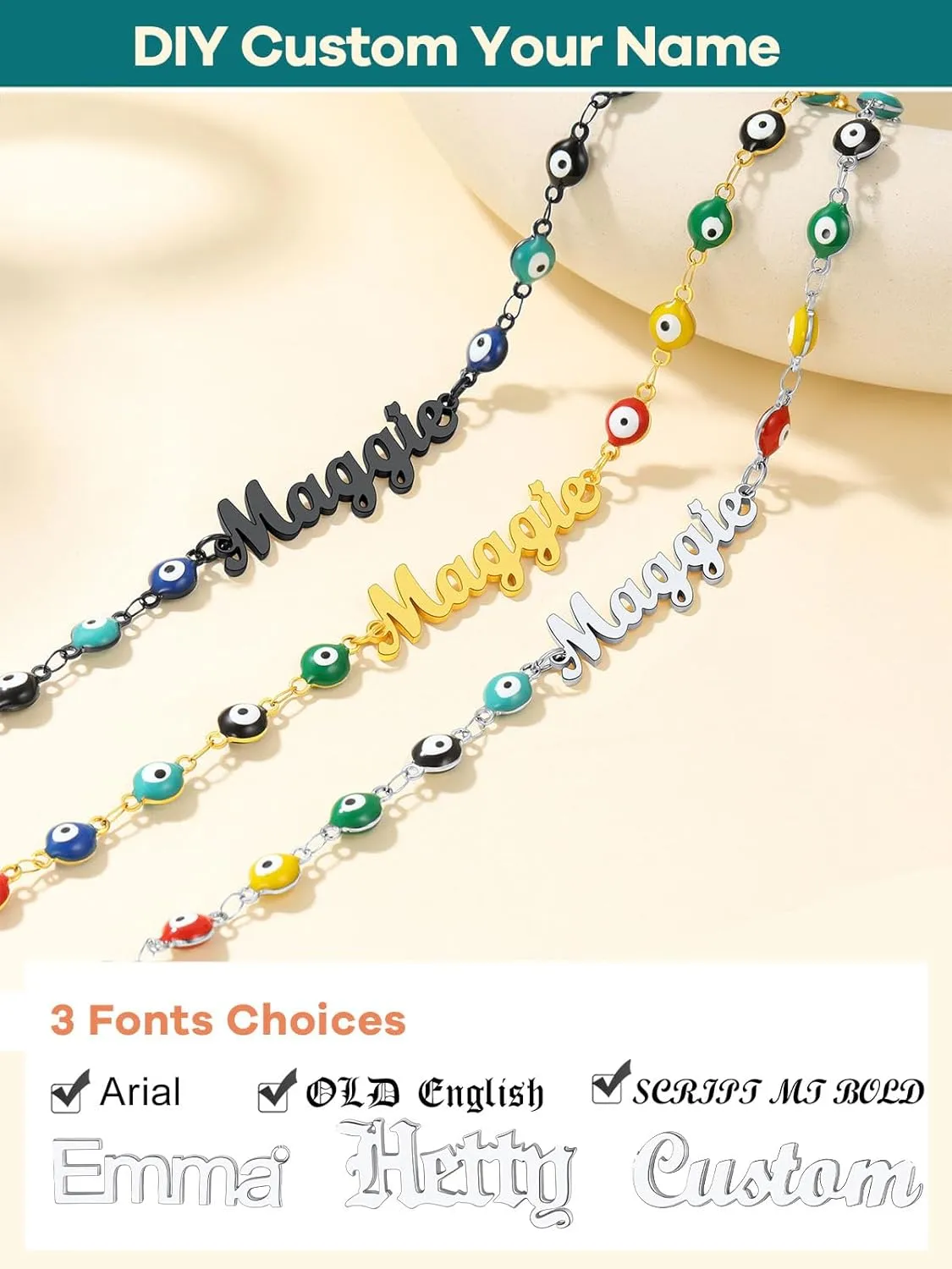 Supcare Evil Eye Anklets for Women,Cuban/Figaro/Mariner/Snake Chain Layered Ankle Bracelet Gifts (with Gift Packing)