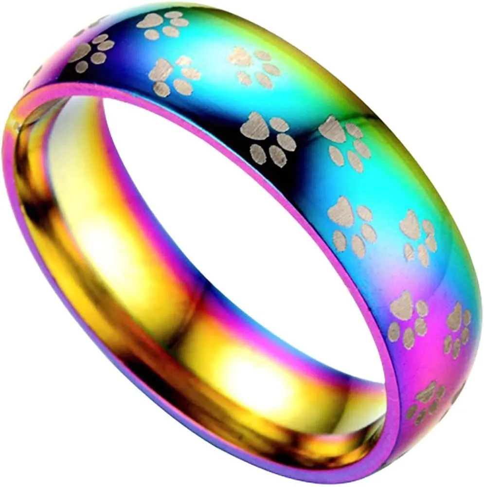 Teens Girls Stackable Rings- Men Promise Fashion Colorful Titanium Steel Ring Engagement Couple Ring Jewelry Gifts