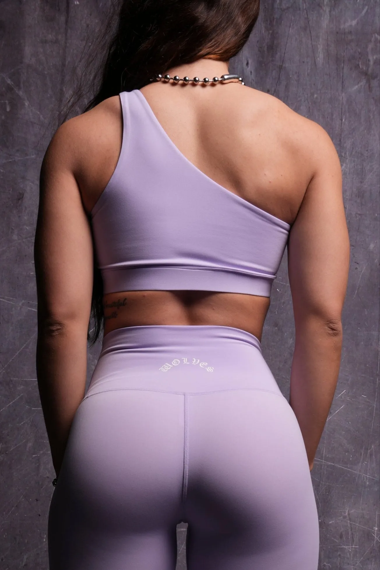 The Wolf and The Rose "One Shoulder" Energy Bra in Ghost Orchid