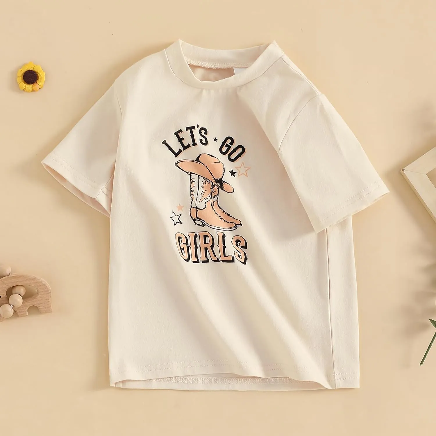 Toddler Baby Girls Western Cowgirl T-Shirt Kids Short Sleeve Funny Rodeo Graphic Summer Tee Tops