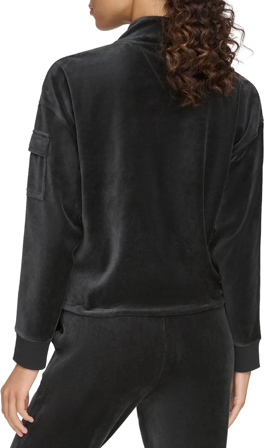 Tommy Hilfiger Womens Cropped Velour Sweatshirt