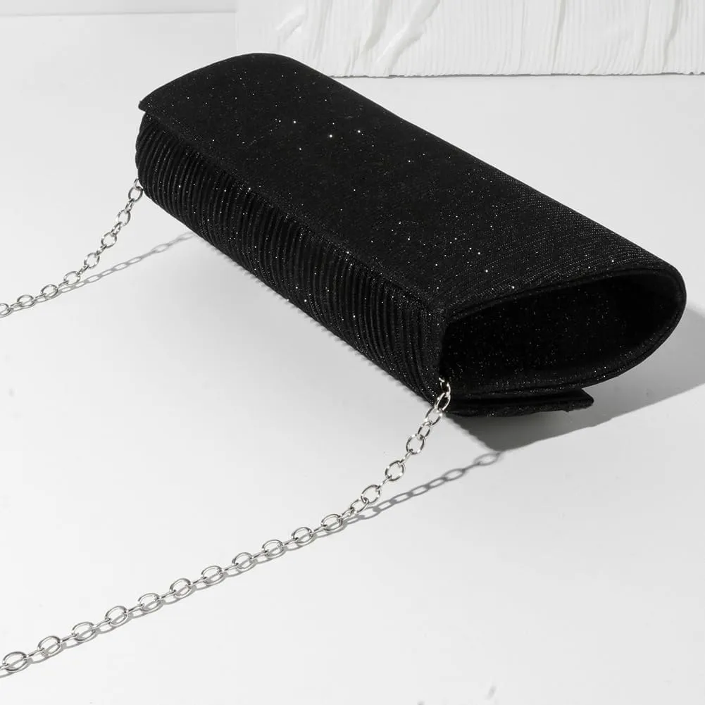 Trendy Bow Evening Bag for Women Shiny Clutch Purses Glitter Rhinestone Wedding Prom Party Clutch Bags Dressy Handbags
