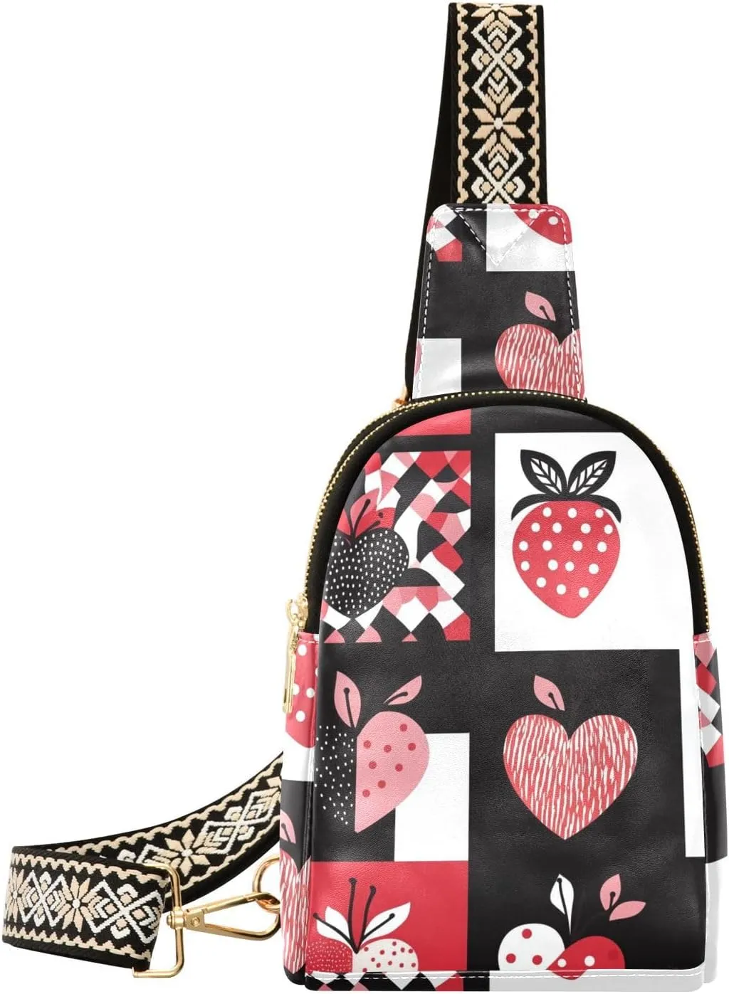 trendy Strawberry Valentine's Day fanny pack diaper anti-theft cross body fanny pack for travel