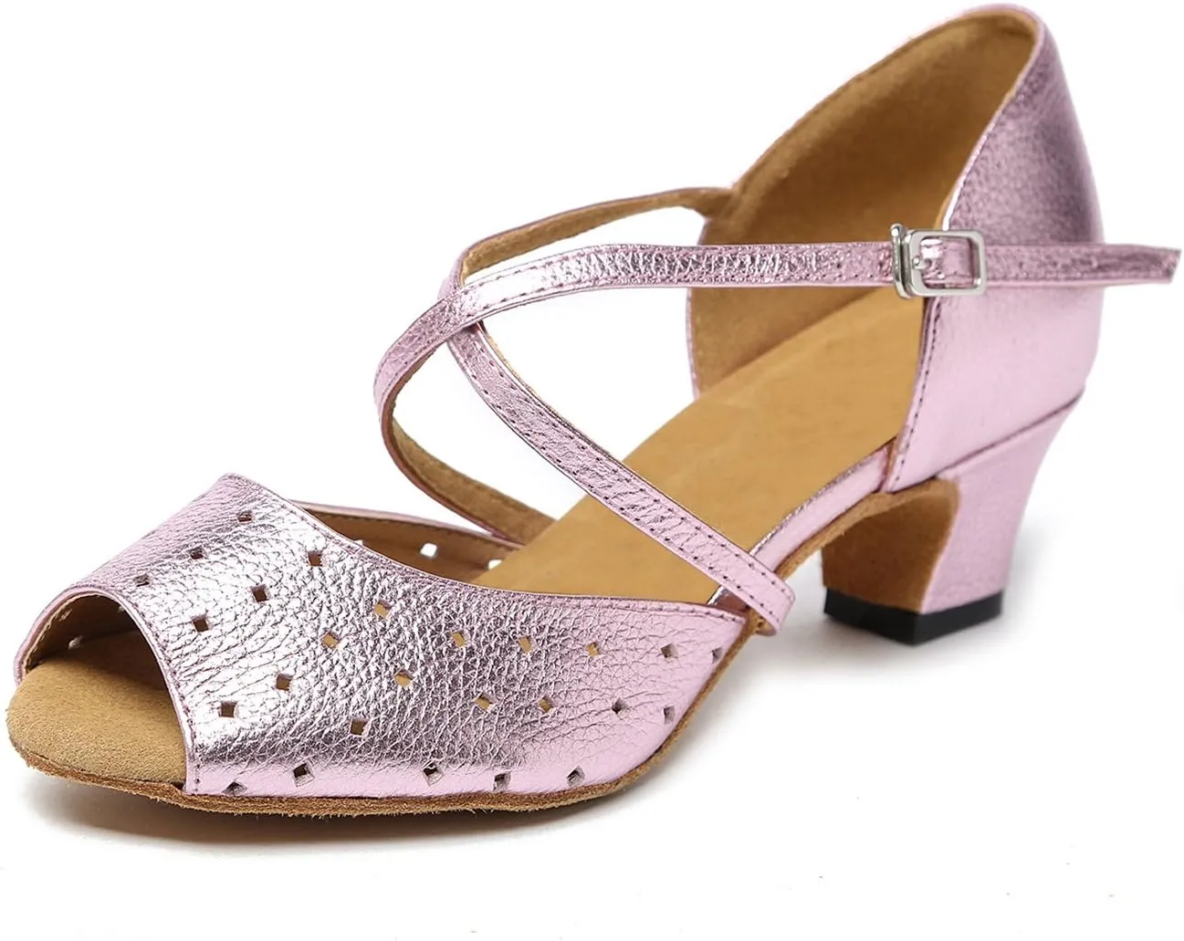 USinishion GL210A WoUSen's Cutout Leather Latin Professional Dance Shoes Wedding Evening Sandals