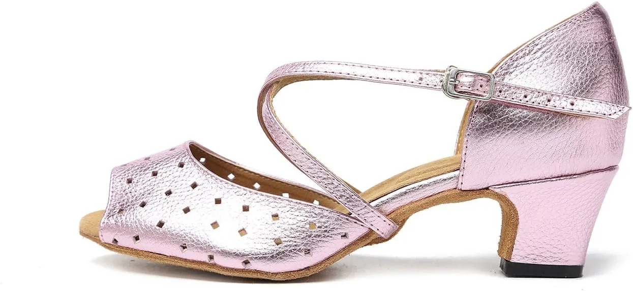 USinishion GL210A WoUSen's Cutout Leather Latin Professional Dance Shoes Wedding Evening Sandals