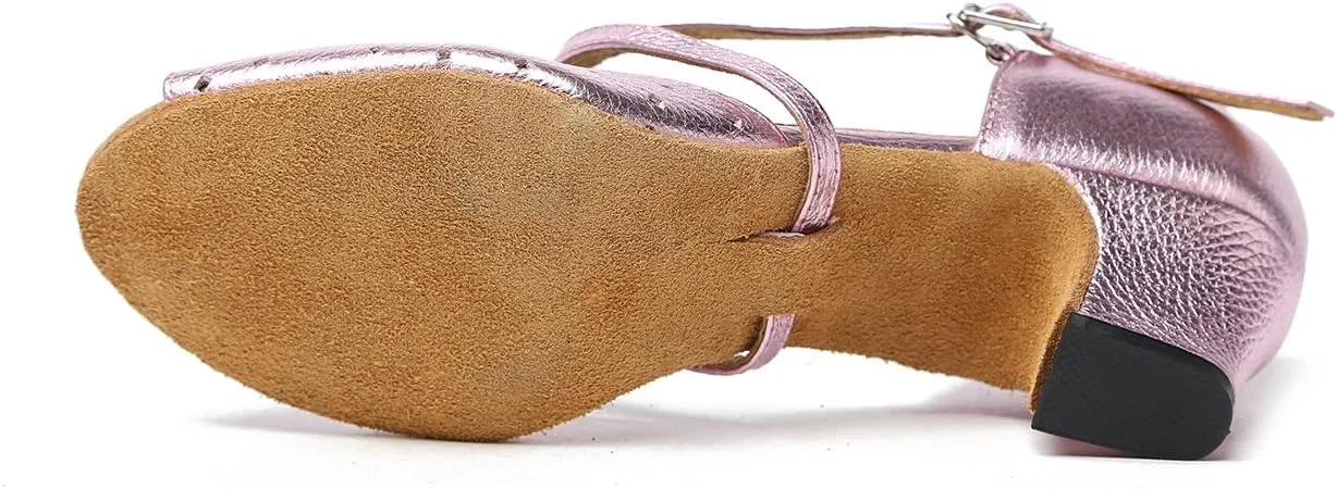 USinishion GL210A WoUSen's Cutout Leather Latin Professional Dance Shoes Wedding Evening Sandals