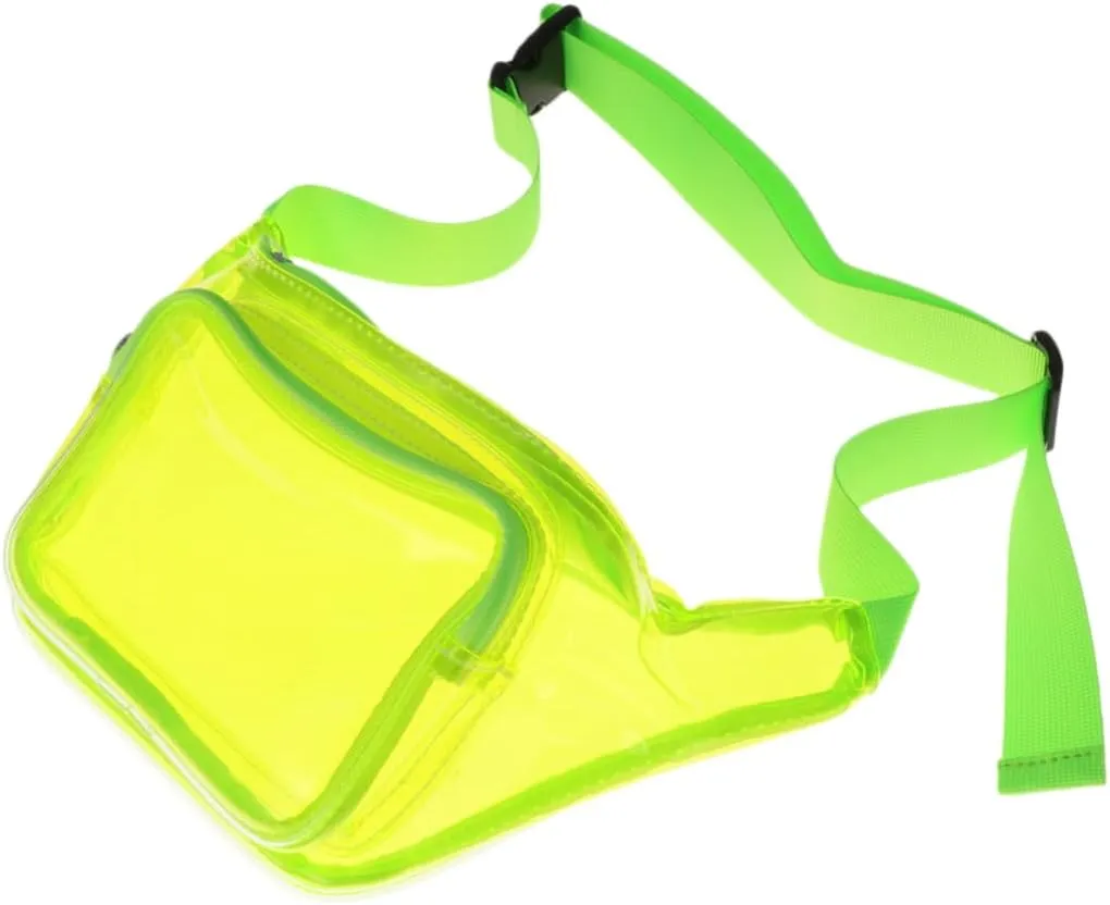 VANZACK Outdoor Transparent Fanny Pack for Women and Waist Bag with Reflective Design for Shopping Travel and Activities Lightweight Chest