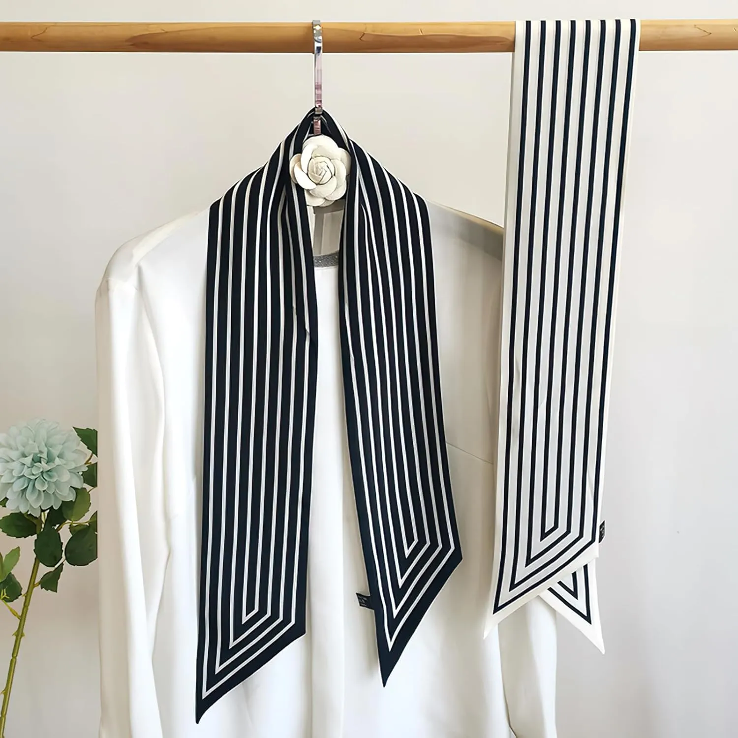 vimate Hair Scarf for Women Fashion Satin Silky Feeling Neck Scarf Bag Purse Scarf for Handbag Handle Etc