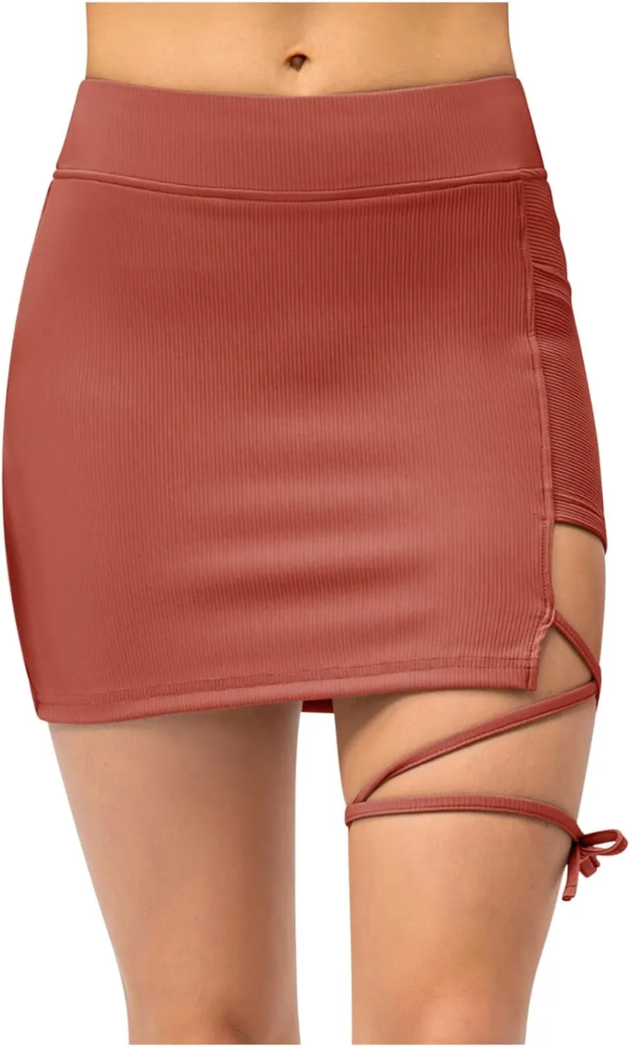 White Skirts for Women Side Lace Up Notch Skirt Sexy Pure Lightweight Soft Comfort Summer Beach Skirts 2025 Outfit