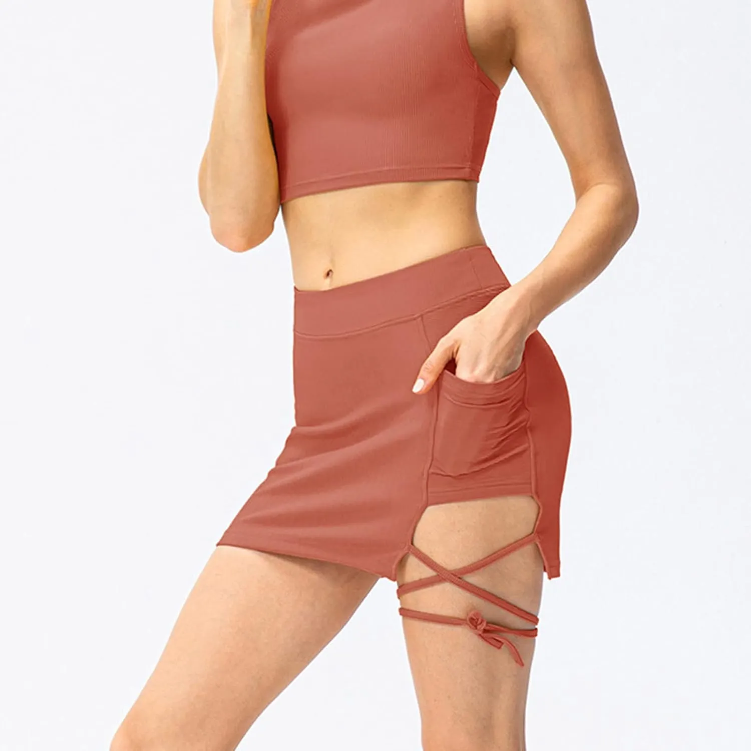 White Skirts for Women Side Lace Up Notch Skirt Sexy Pure Lightweight Soft Comfort Summer Beach Skirts 2025 Outfit