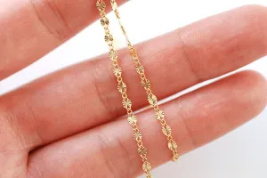 Wholesale 2.5mm Starburst chain l Permanent Jewelry Sparkle Diamond Cut Chain in Gold Filled or Sterling Silver