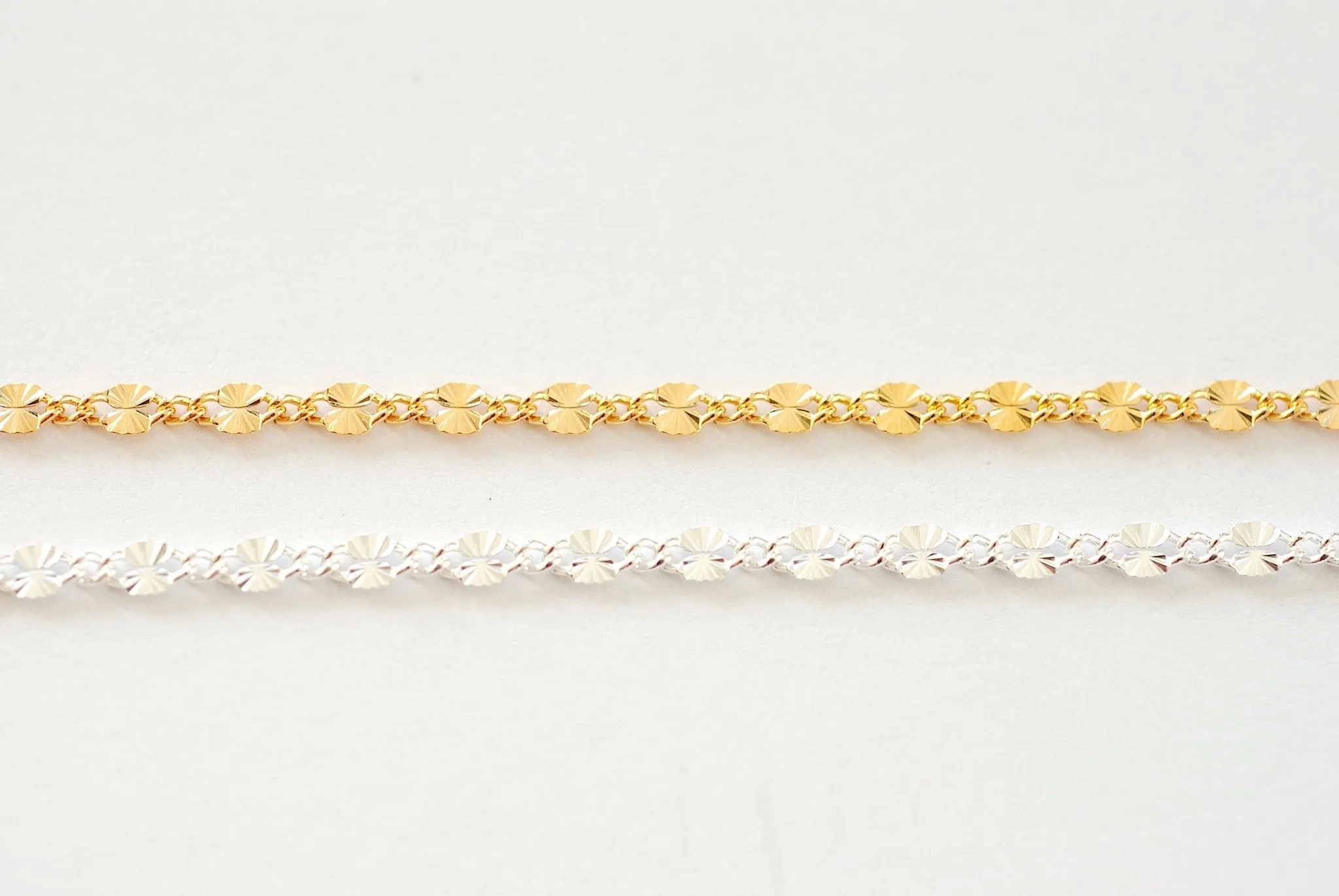 Wholesale 2.5mm Starburst chain l Permanent Jewelry Sparkle Diamond Cut Chain in Gold Filled or Sterling Silver