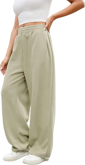Women Baggy Sweatpants Casual Wide Leg Drawstring Athletic Fit Joggers Lounge Pants Trousers with Pockets 2024