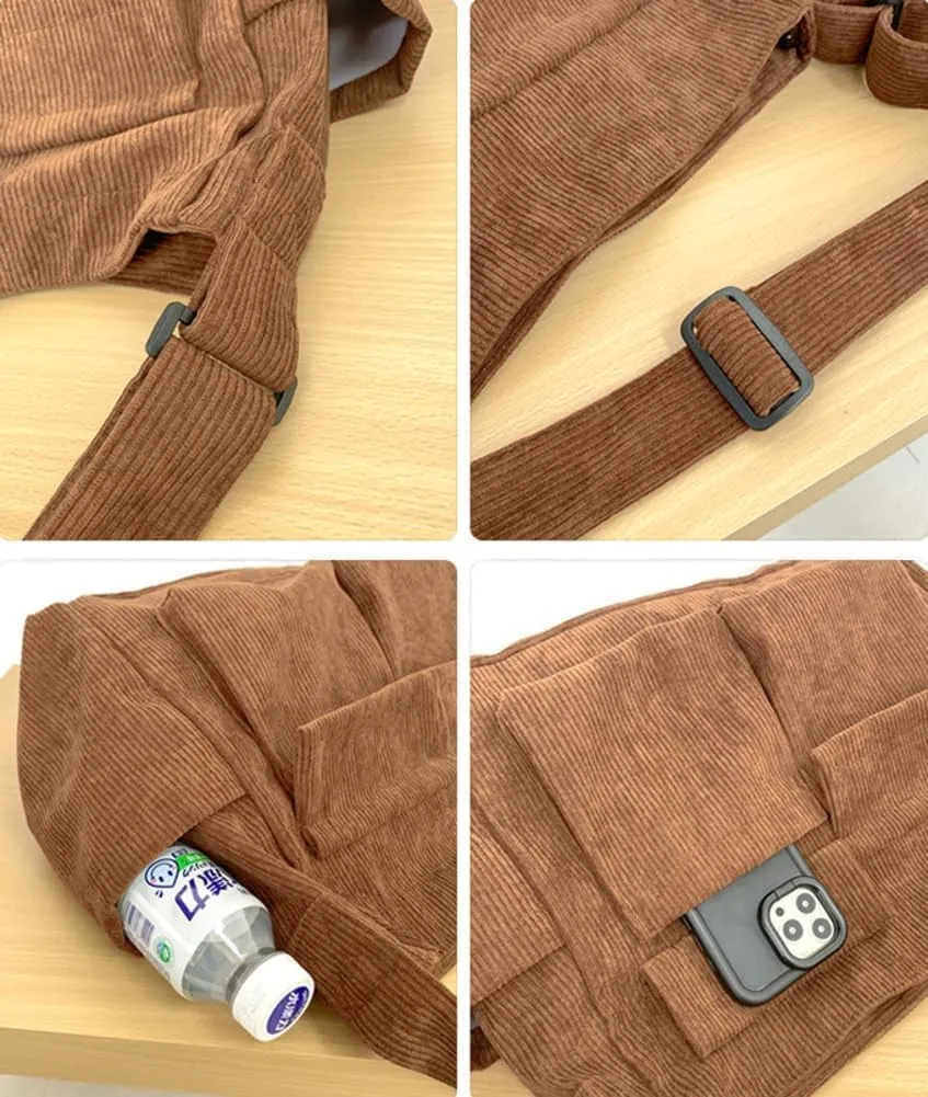 Women Canvas Messenger Bag Large Hobo Bag Canvas Crossbody Shoulder Bag Messenger Tote Bag Handbag