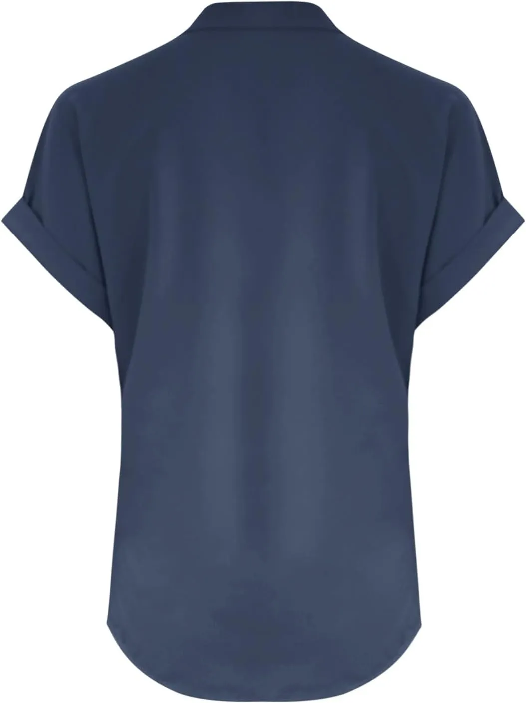 Womens Button Down Linen Shirt Short Sleeve V Neck Shirts Solid Color Comfy Tops Summer Casual Dressy Tunic Top