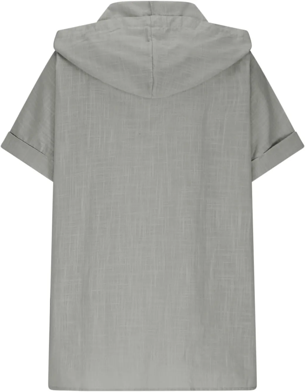 Womens Casual Button Down Short Sleeve Shirts Hooded Solid Summer Beach Blouses Tops with Hood