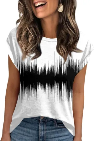 Women's Casual Floral Print Short Sleeve T-Shirt Lightweight Summer Blouse Loose Fit Red Perfect for Daily Wear