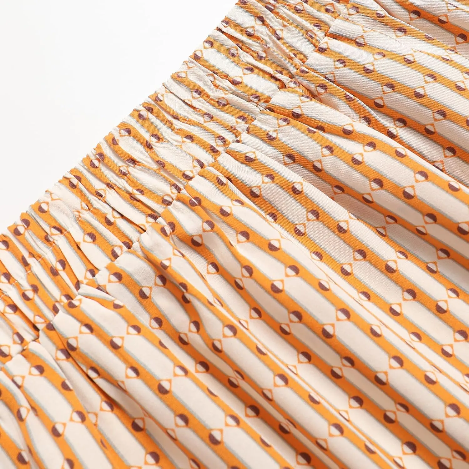 Women's Elastic Waist Skirt Spring Summer Autumn Striped Plaid Skirt Pleated MIDI Skirt