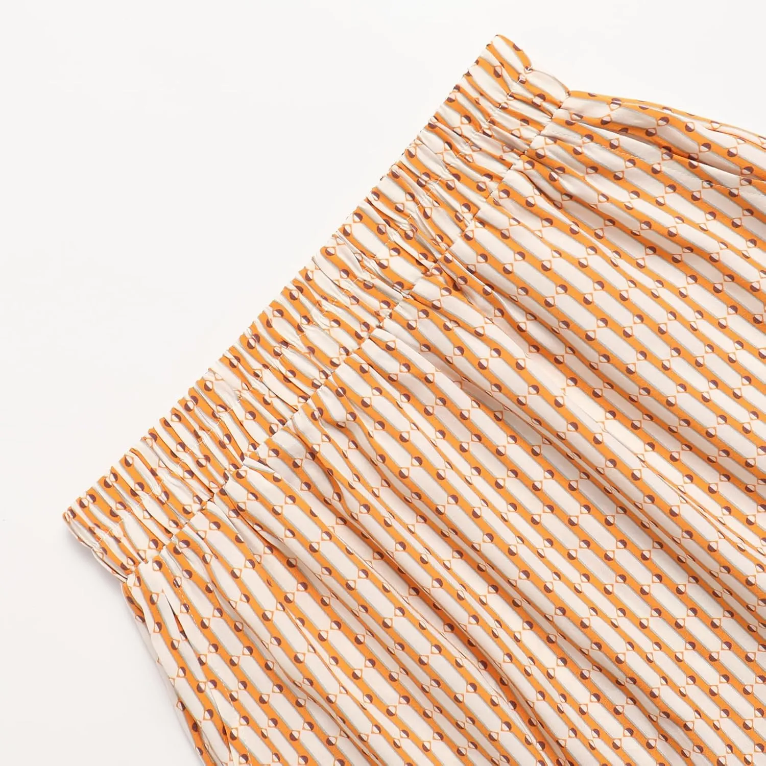 Women's Elastic Waist Skirt Spring Summer Autumn Striped Plaid Skirt Pleated MIDI Skirt