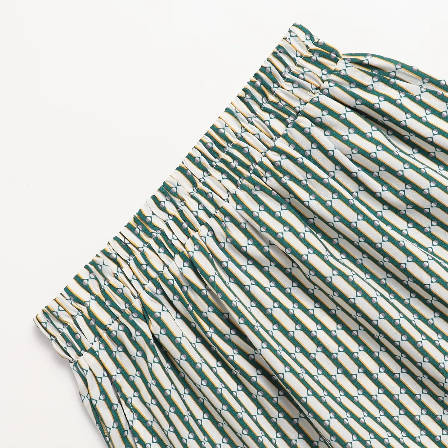 Women's Elastic Waist Skirt Spring Summer Autumn Striped Plaid Skirt Pleated MIDI Skirt