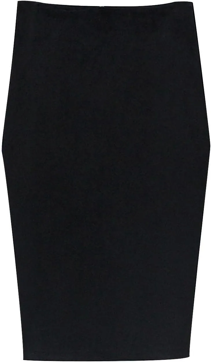 Women's Faux Suede Bodycon Skirt Vintage High Waist Pencil Midi Skirts Stretch Soft Comfort Casual Solid Dress